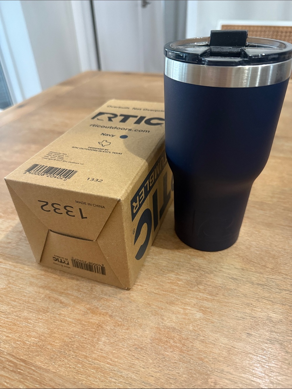 RTIC Navy Stainless Travel Tumbler